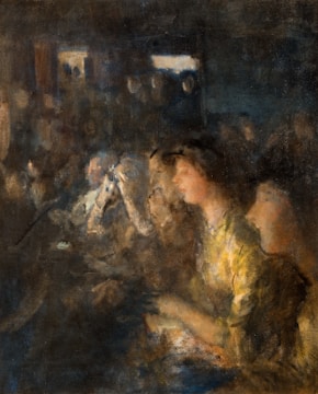 Intimate portrait painting with soft brushstrokes and muted colors.