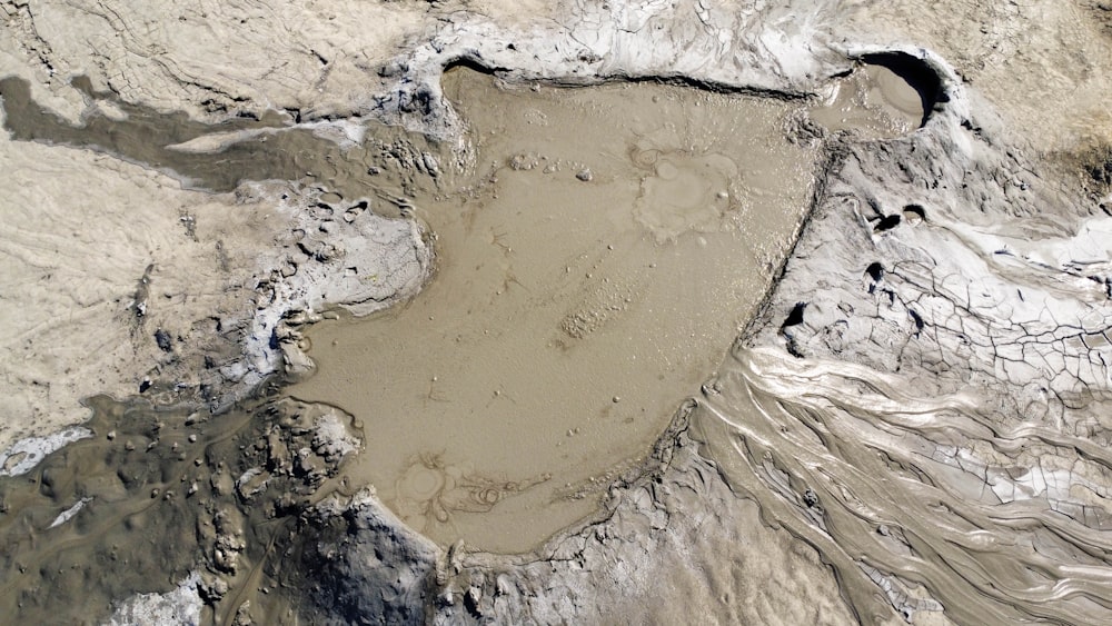 an aerial view of a large body of water