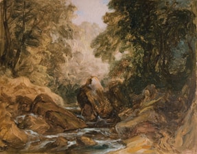 A close-up of one of the thirteen paintings capturing the interplay of light and landscape in the Luberon.