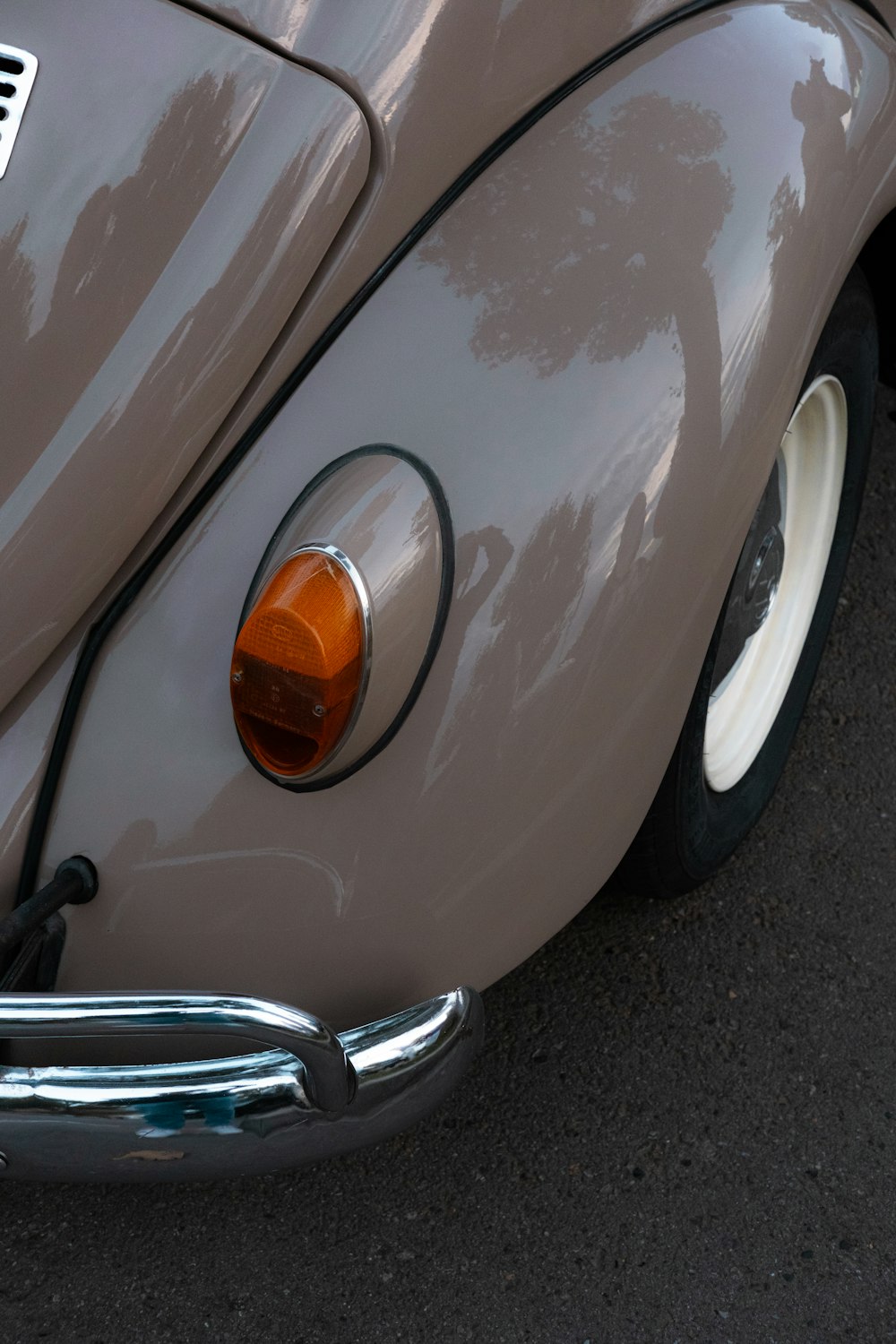 a close up of the front end of a car