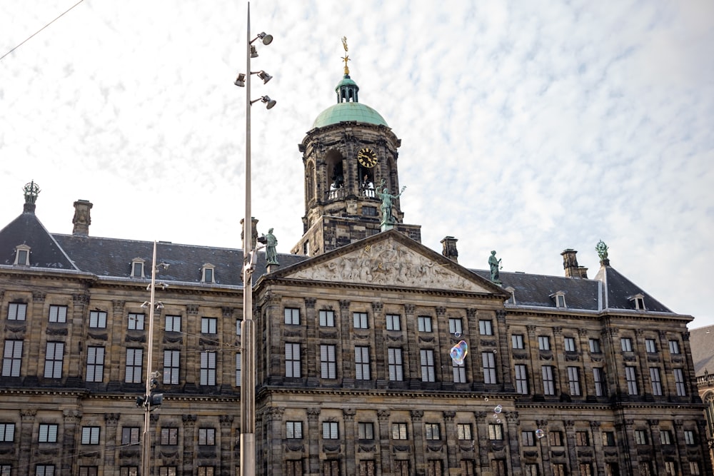 a large building with a clock tower on top of it