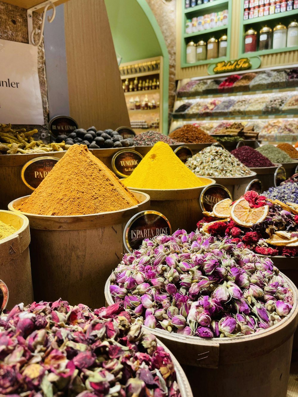 a store filled with lots of different types of spices