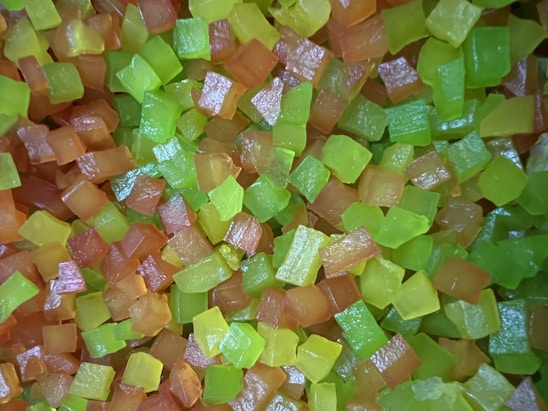 A close-up of colorful nanoparticles in a laboratory setting.
