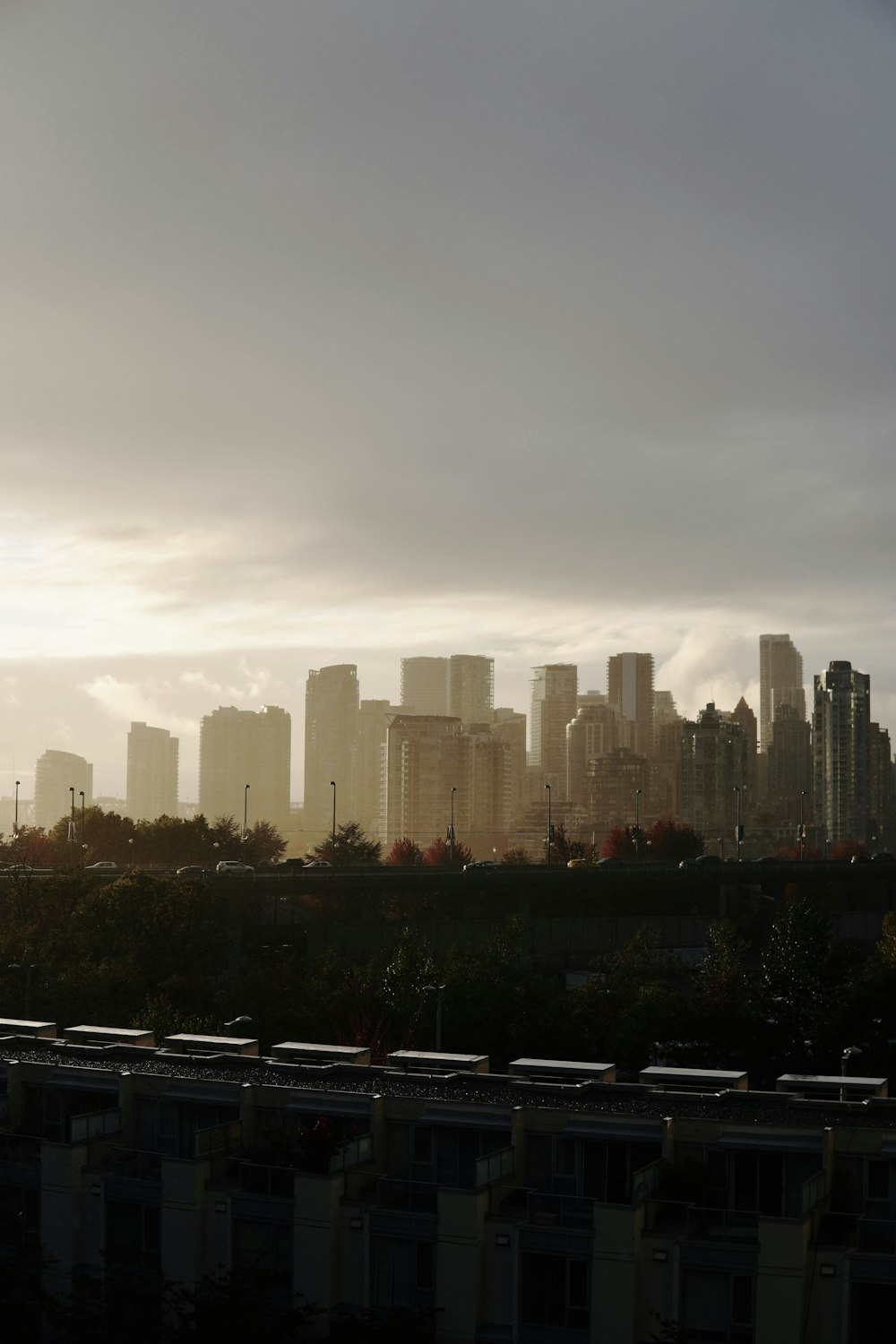 a view of a city from a distance