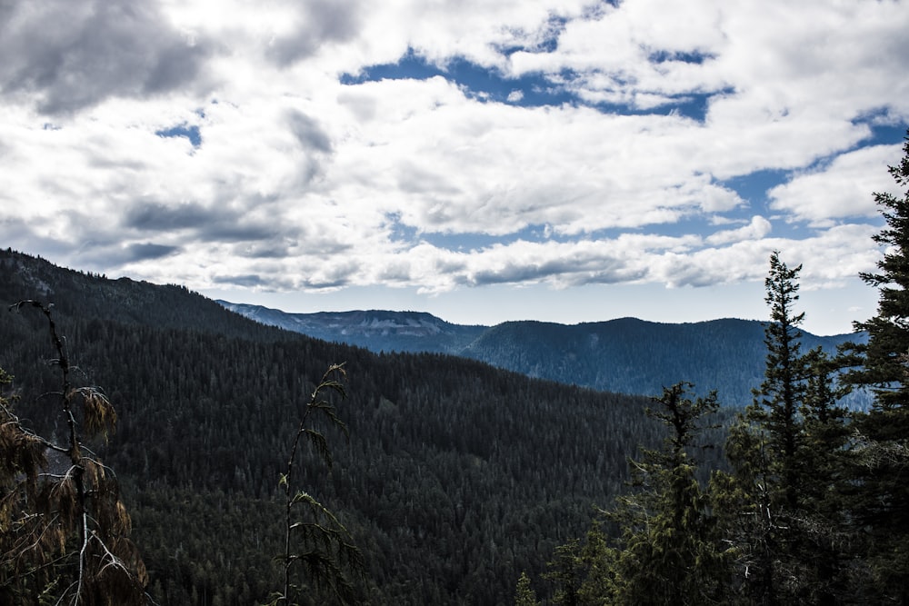 a view of the mountains from a high point of view