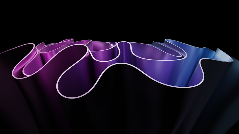 a black background with purple and blue shapes