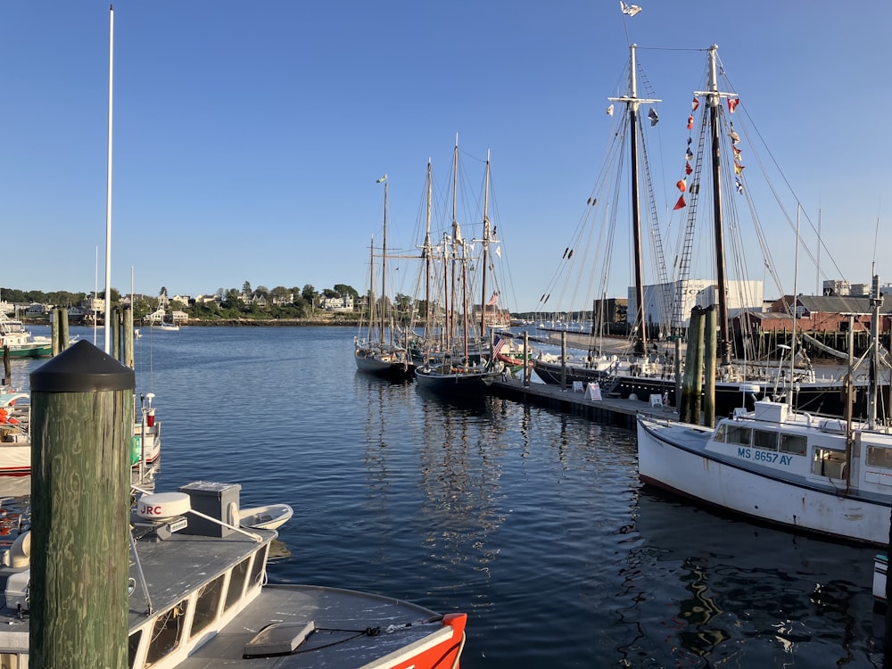 a harbor filled with lots of boats on top of water