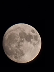 A detailed close-up of the moon's craters and surface texture.