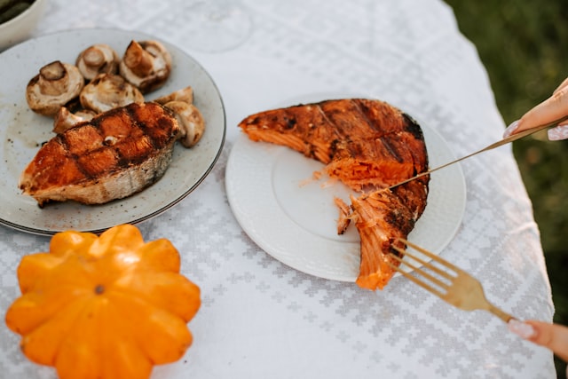 Salmon Steak with Orange Balsamic Glaze