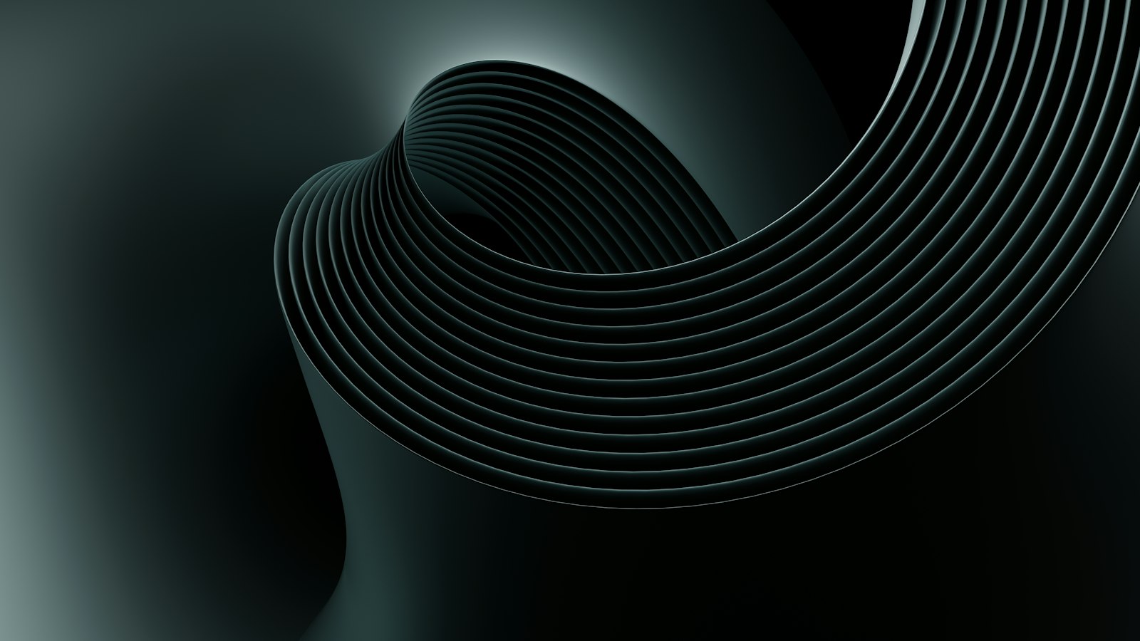 An abstract black and white background with curved lines