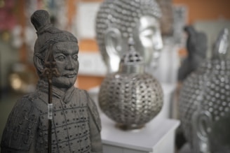 a close up of a statue of a person