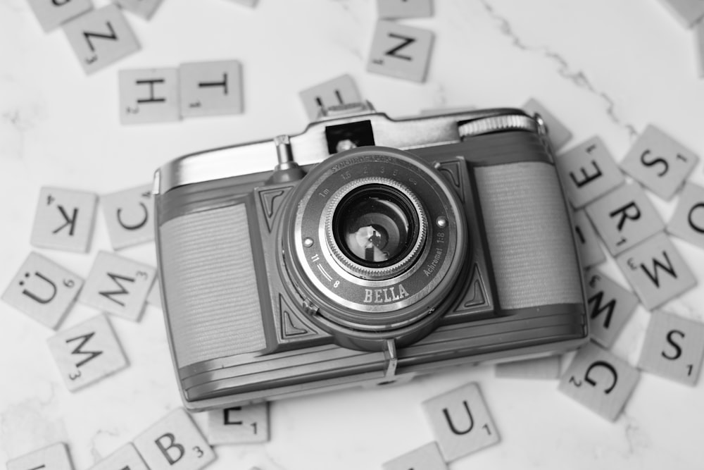 a camera sitting on top of a table