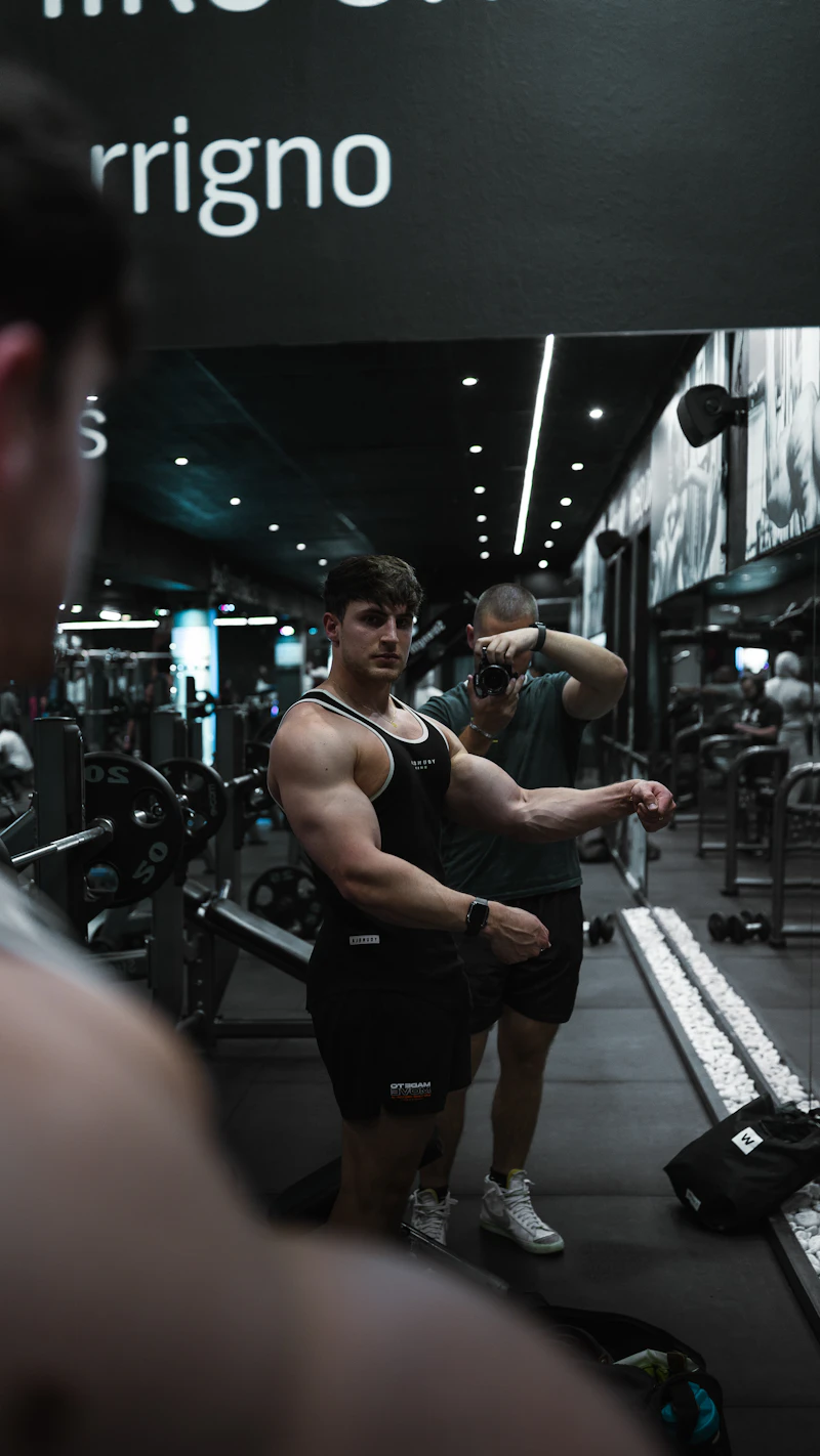 Candid training photo, real gym conditions