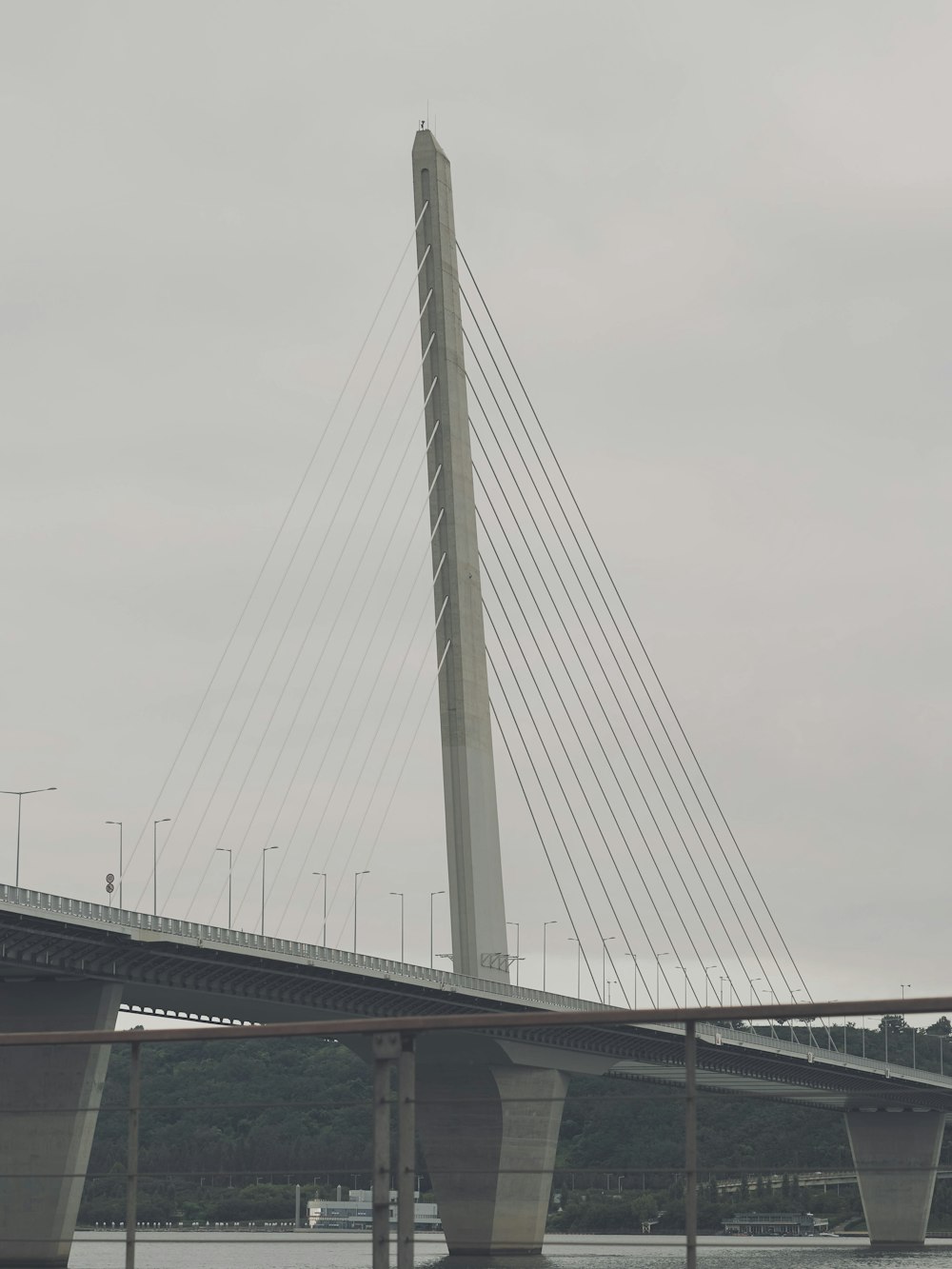 a large bridge spanning over a large body of water