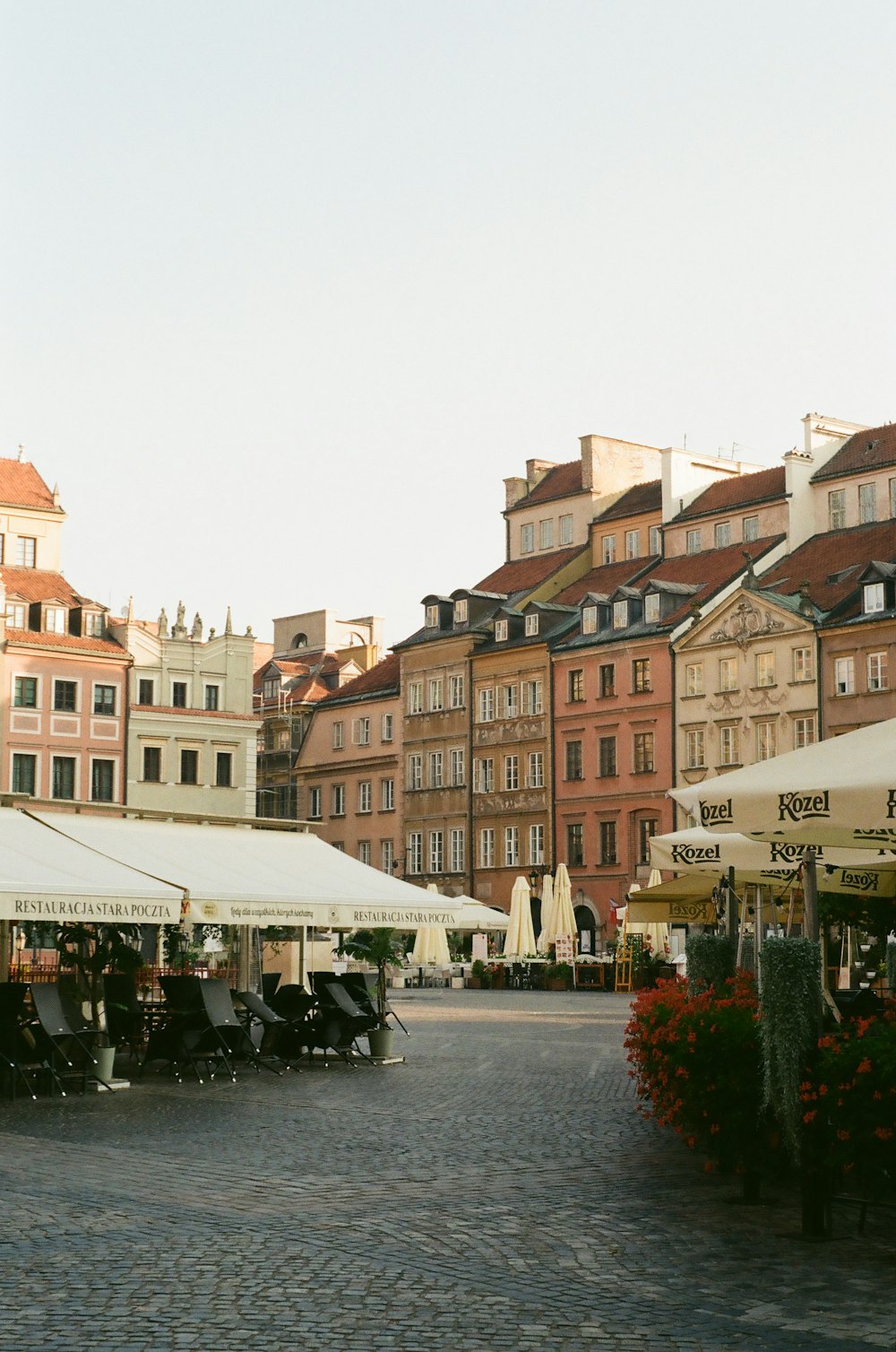 a cobblestone street in a european city