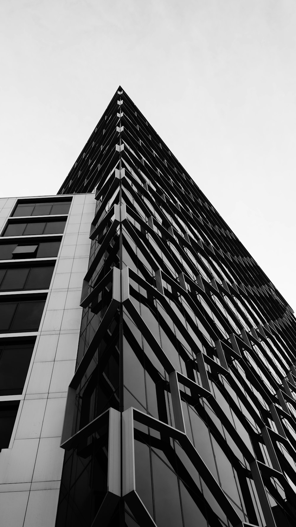 a black and white photo of a tall building