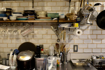 A well-organized kitchen filled with modern home and kitchen essentials.