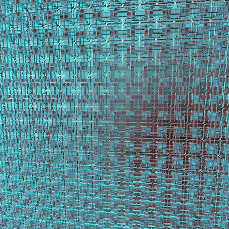 Digital grid and radar effects layered over a metallic gray background with saffron and green accents.