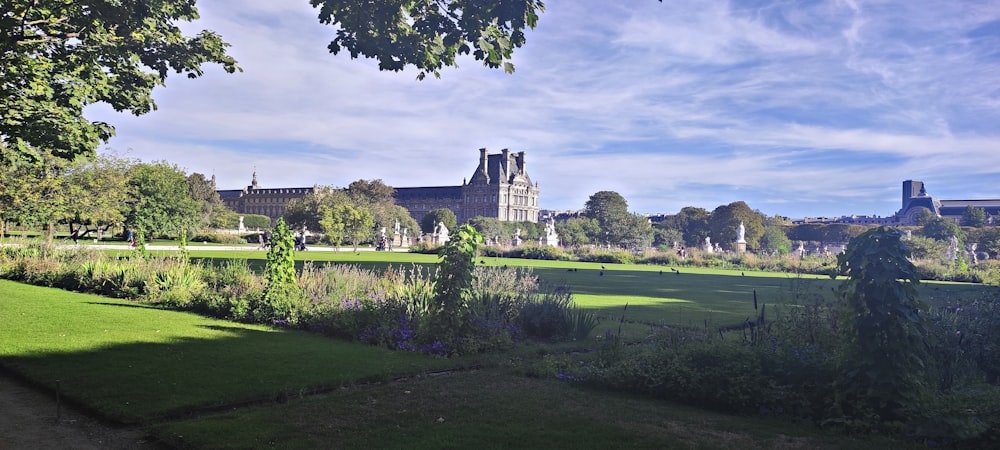 a view of a large building in the distance