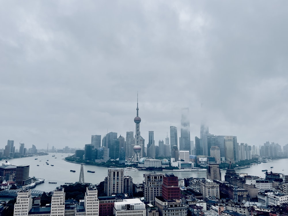 a view of a city from a tall building