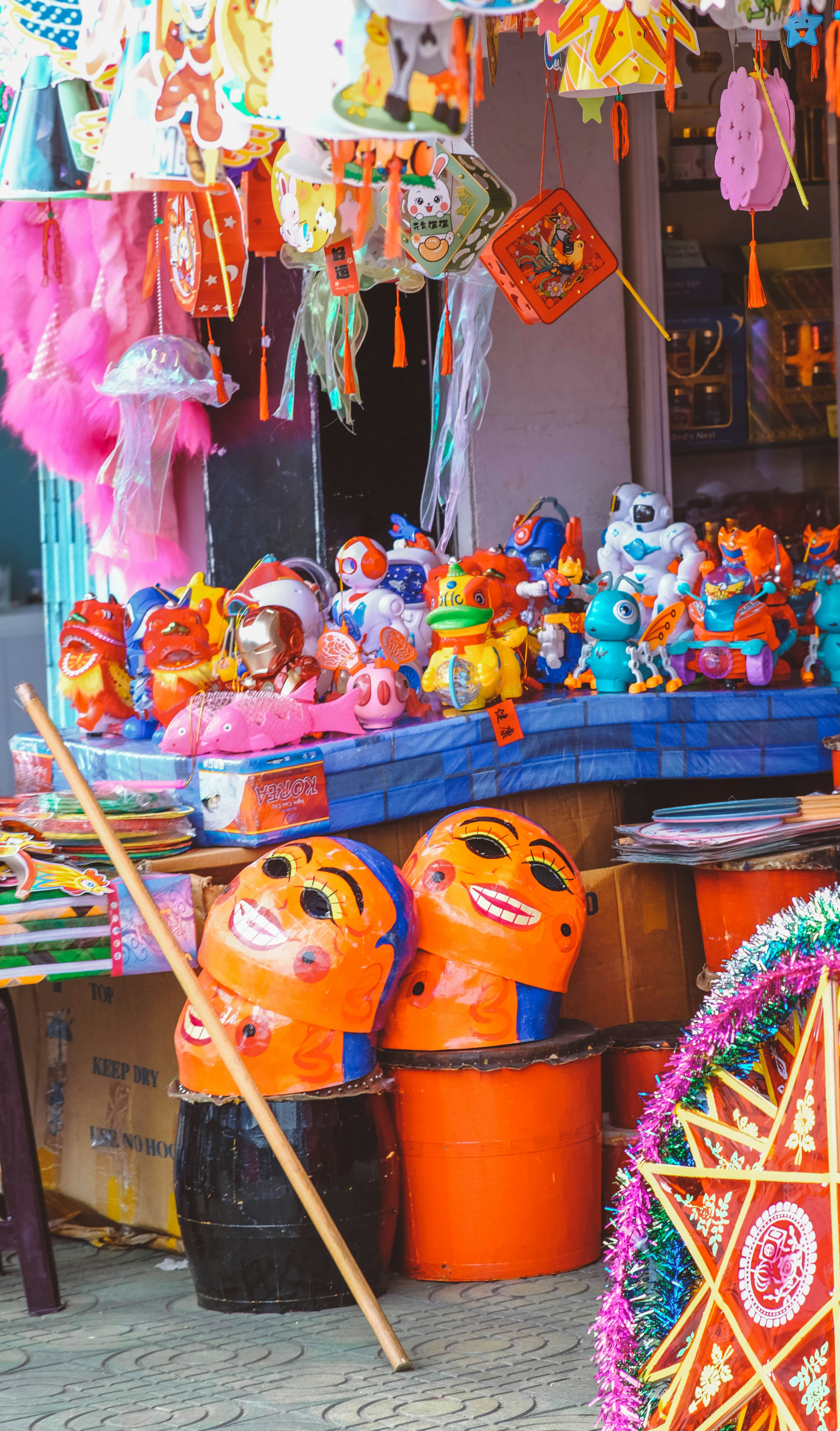 a street vendor selling souvenirs and other items