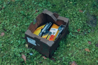 box of video tapes