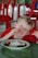A happy customer enjoying a delicious seafood meal.