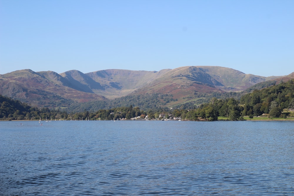 a large body of water surrounded by mountains