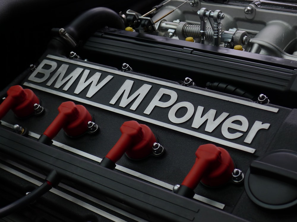 a close up of a bmw m power engine