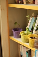 A display of vibrant flower bookshelves blending nature with storage.