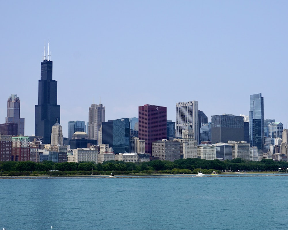 a view of a city from across the water