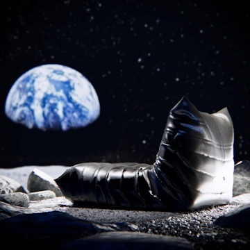 Moon surface with footprints, evoking exploration and new beginnings.