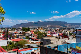 A vibrant cityscape of Chubut province highlighting local businesses.