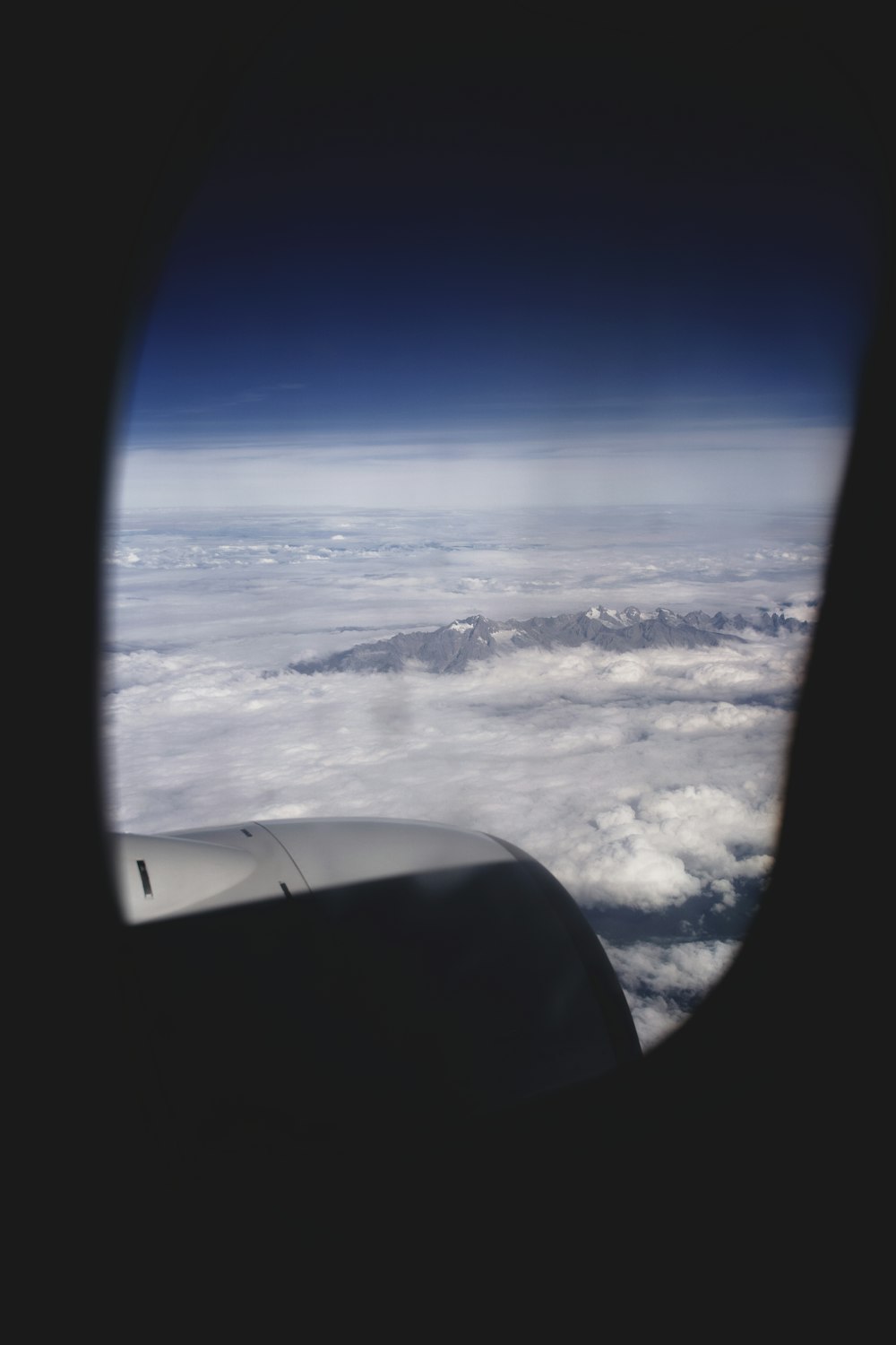 a view of the sky from an airplane window