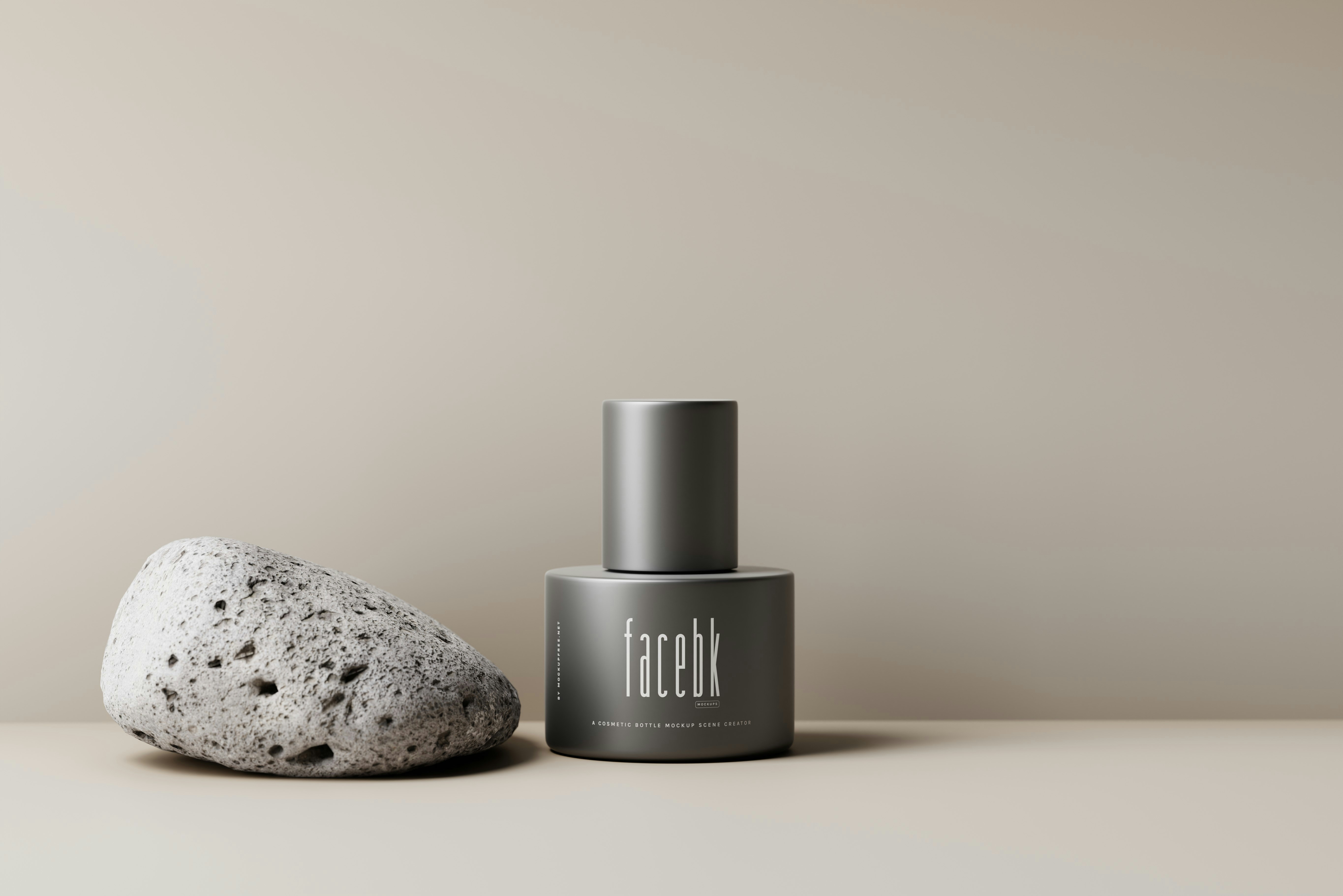 FaceBK - cosmetic branding mockup kit, download the PSD mockups for free from https://mockupfree.net