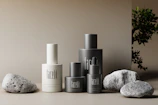 A collection of cruelty-free skincare bottles arranged neatly with soft natural lighting.