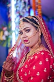 A vibrant bridal mehndi setup with colorful decorations.
