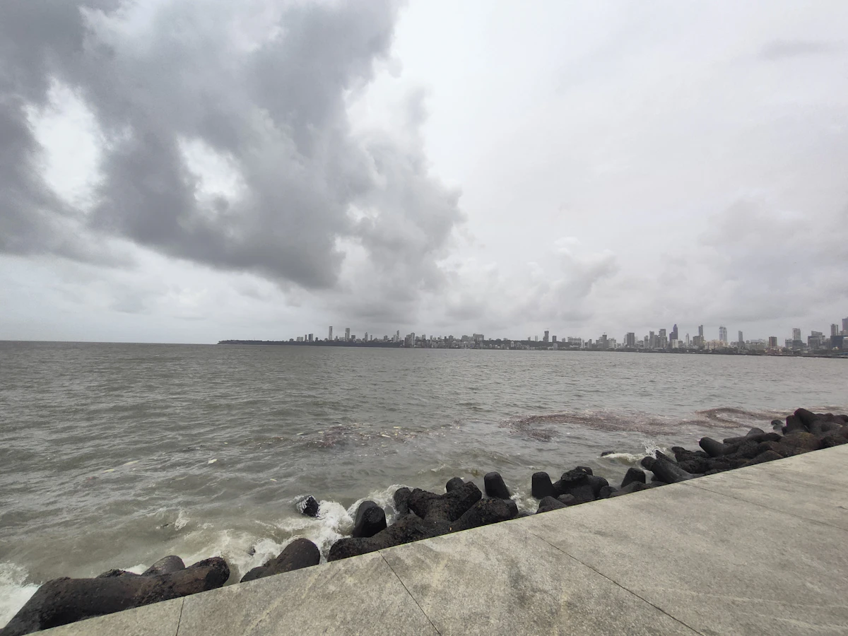 Bandra-Worli Sea Link and Mumbai waterfront at dusk