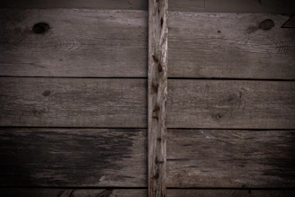 Hand-forged nails and screws arranged on aged wood.