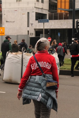 Limited edition Feyenoord jacket laid out on a rustic table.