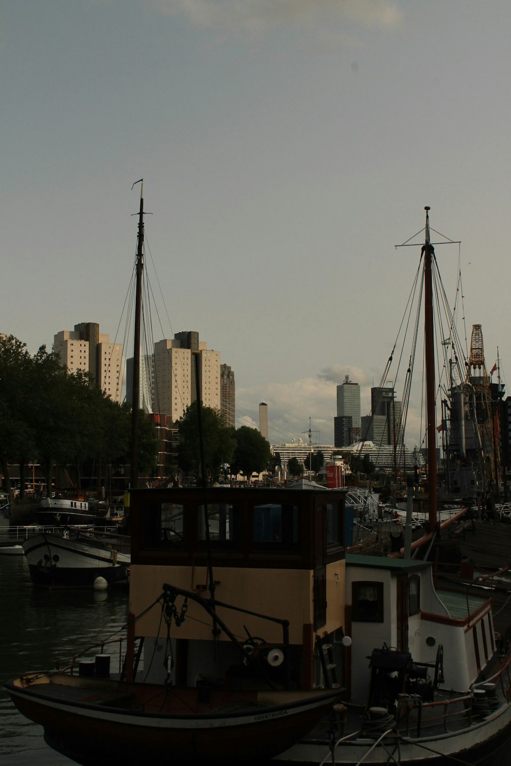 a couple of boats that are sitting in the water