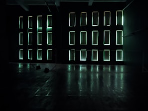 Bright LED panels illuminating a commercial workspace with a sleek, energy-efficient design.