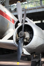Detailed image showing the aircraft’s engine and propeller setup highlighting quality craftsmanship.