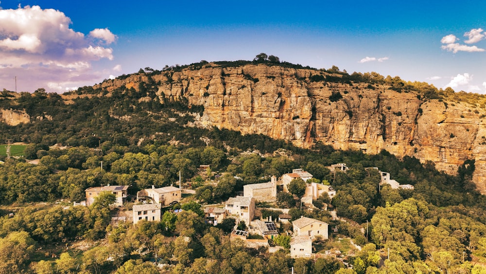 a small village nestled on a mountain side