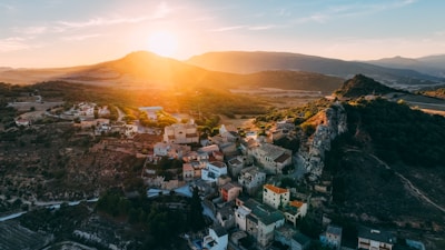 Sunset view over the hills surrounding Nirukhe village