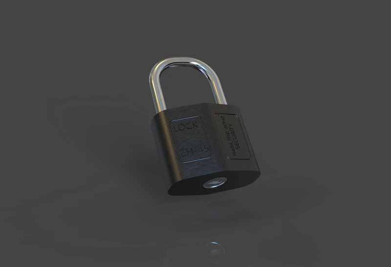 Black padlock on a dark gray background
