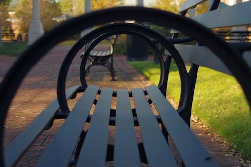 Urban park benches and railings made from perforated metal, blending durability with design.