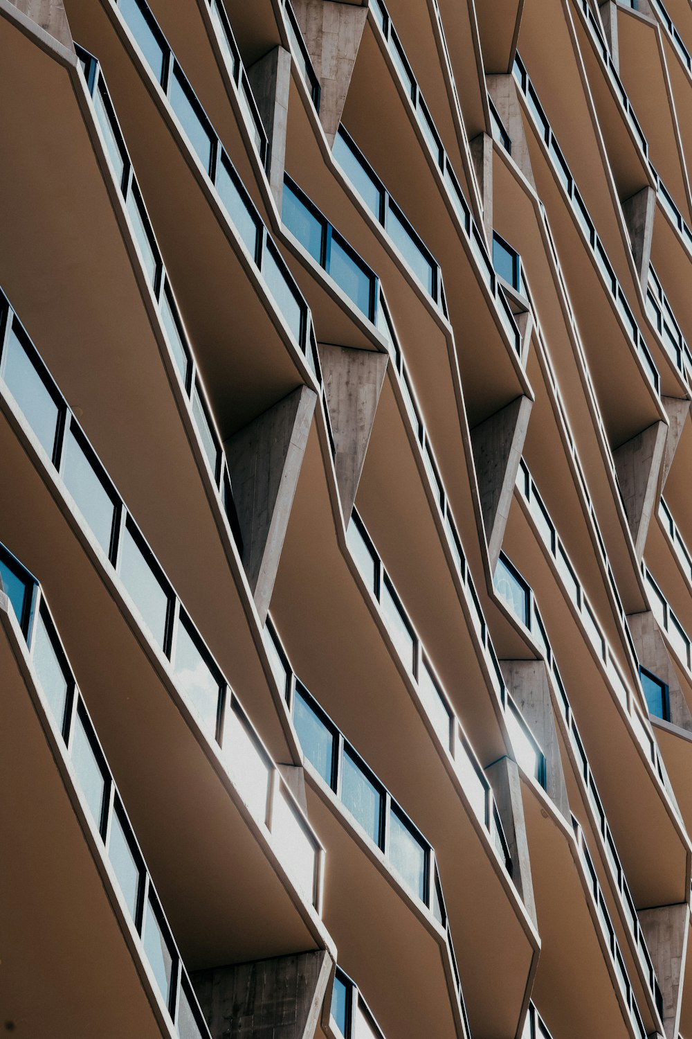 a close up of a building with many windows