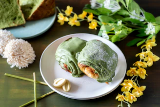 a plate with some food on top of it