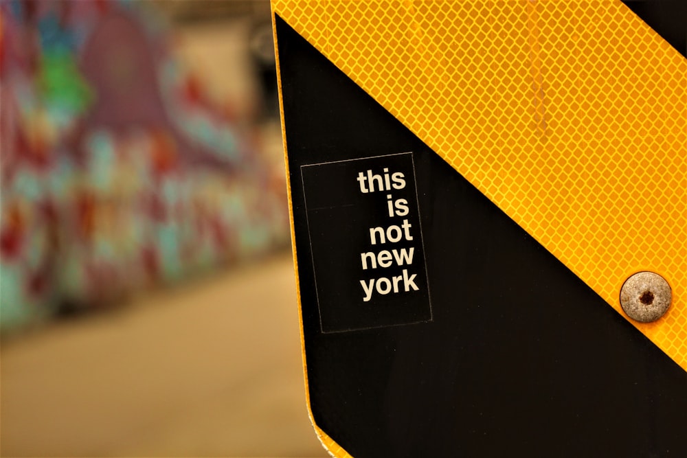 this is not a new york sticker on a traffic cone
